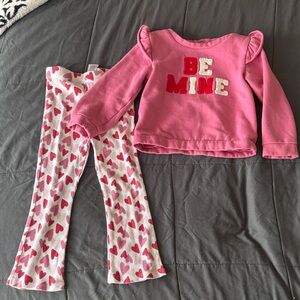 Pink 'Be Mine' Kids Pajama Set
